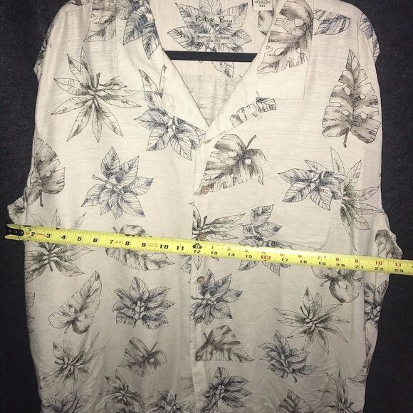 Batik Bay 100% Silk Hawaiian Tropical Shirt Button Up XXL Men's Short Sleeve Tan - Picture 5 of 8